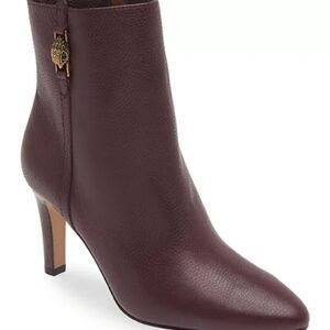 Kurt Geiger London Shoreditch High Heel Leather Ankle Boots- Wine